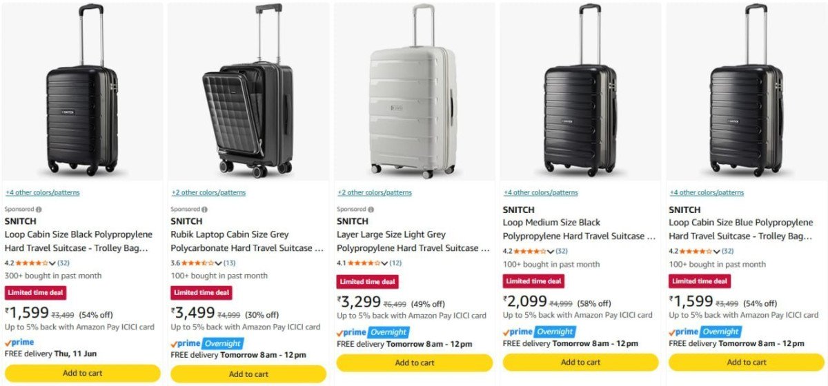 Snitch Luggage Starts 1599