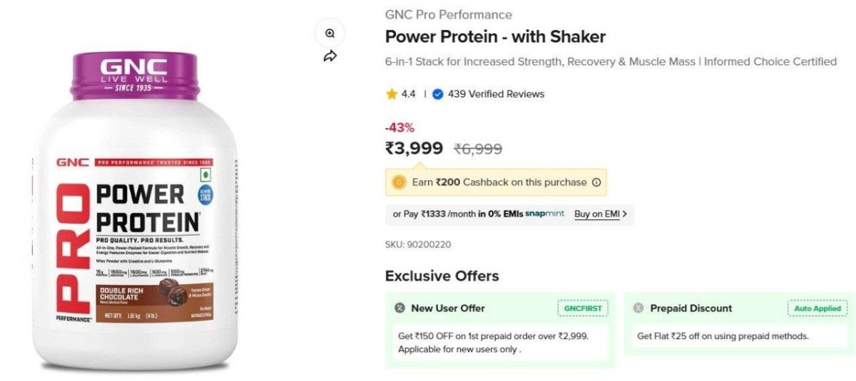 Gnc Power Protein Premium 6-in-1 Stack For Maximum