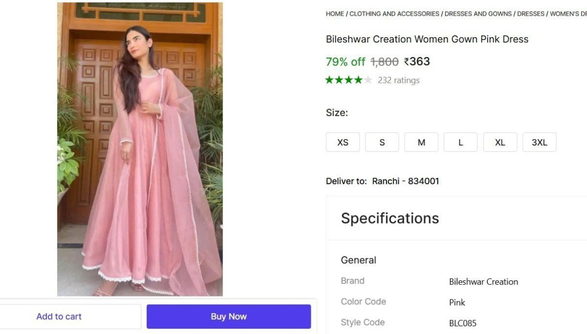 Women Gown Pink Dress 363