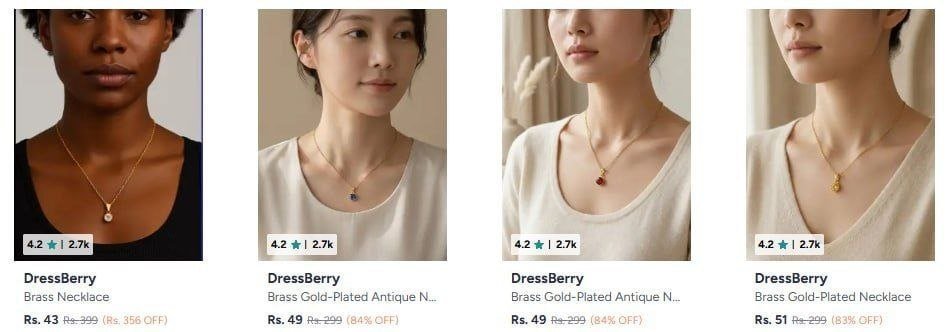 Myntra Necklaces Chains Under 99