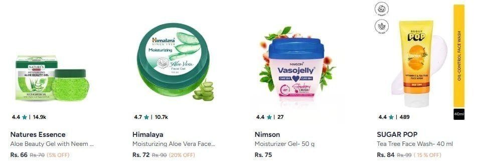 Myntra Alovera Gel Facewash Starting From 66