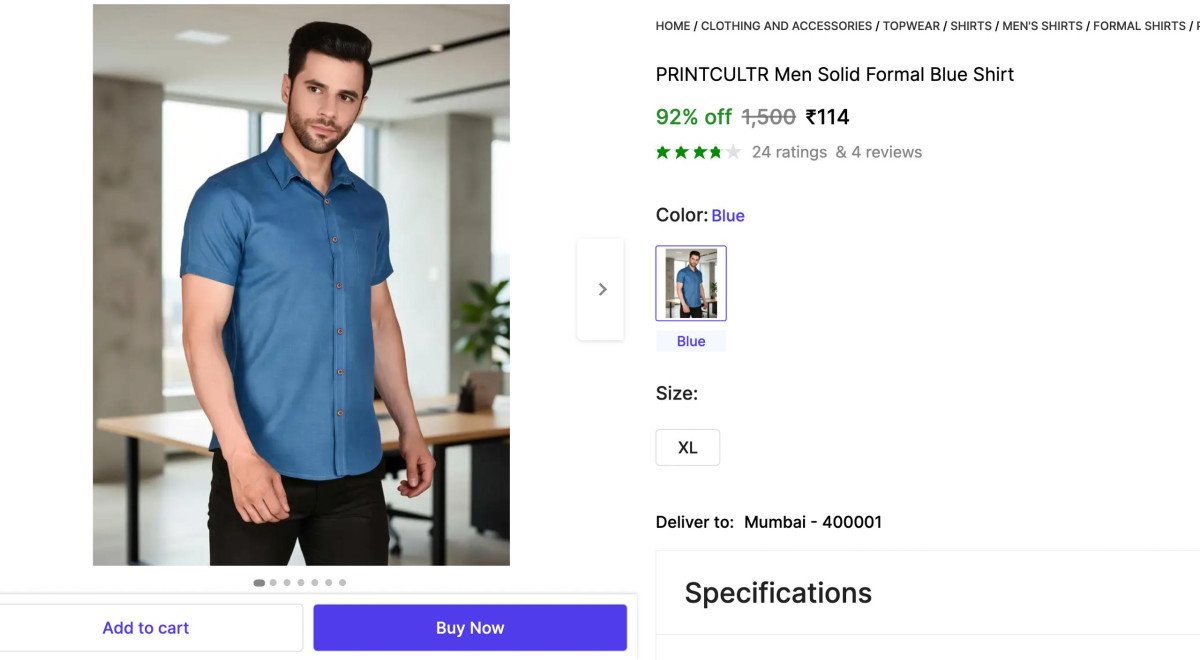 Men Solid Formal Blue Shirt 114