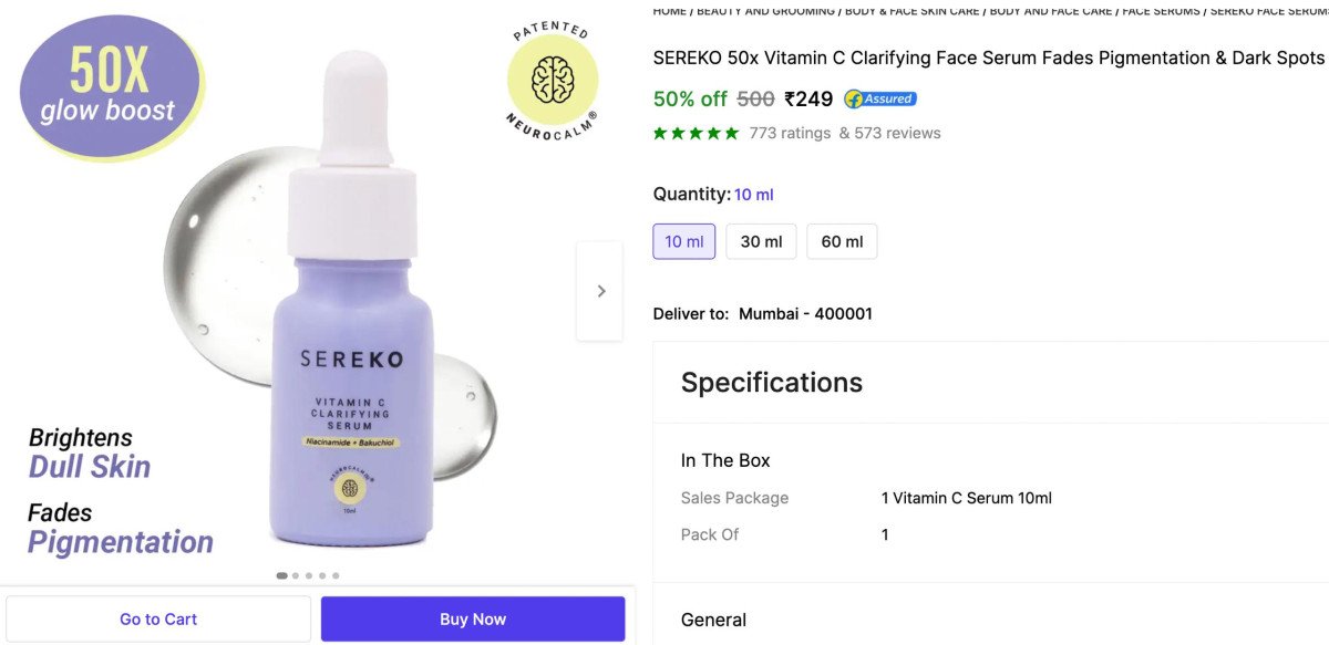 Sereko 50x Vitamin C Clarifying Face Serum 249