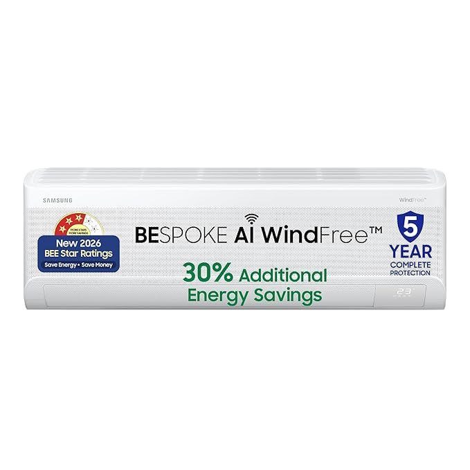 Samsung 1 5ton 3star New Star Rated Bespoke Ai Windfree Inverter Smart Spli