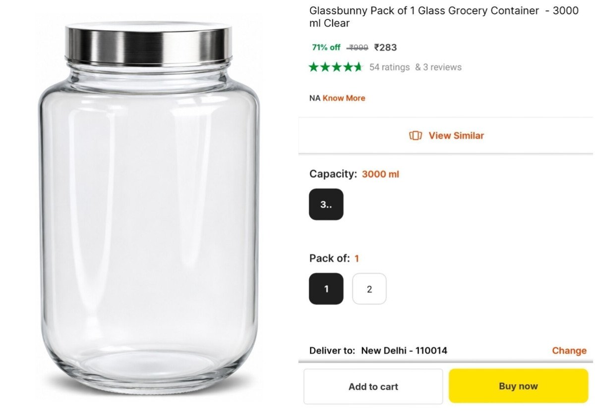 Glass Container (3000ml) At 283