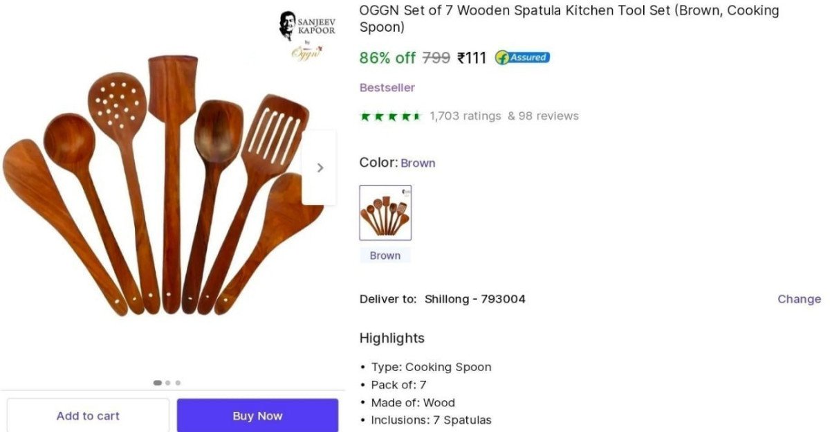 Set Of 7 Wooden Spatula 111