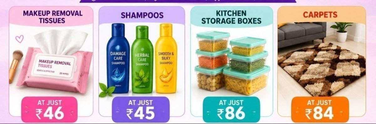 Shopsy Loot Everything Under 99 Makeup Removal Tissues From 46 - Shampoos From 45 - Kitchen Storage Boxes From 86 - Carpets From 84 -