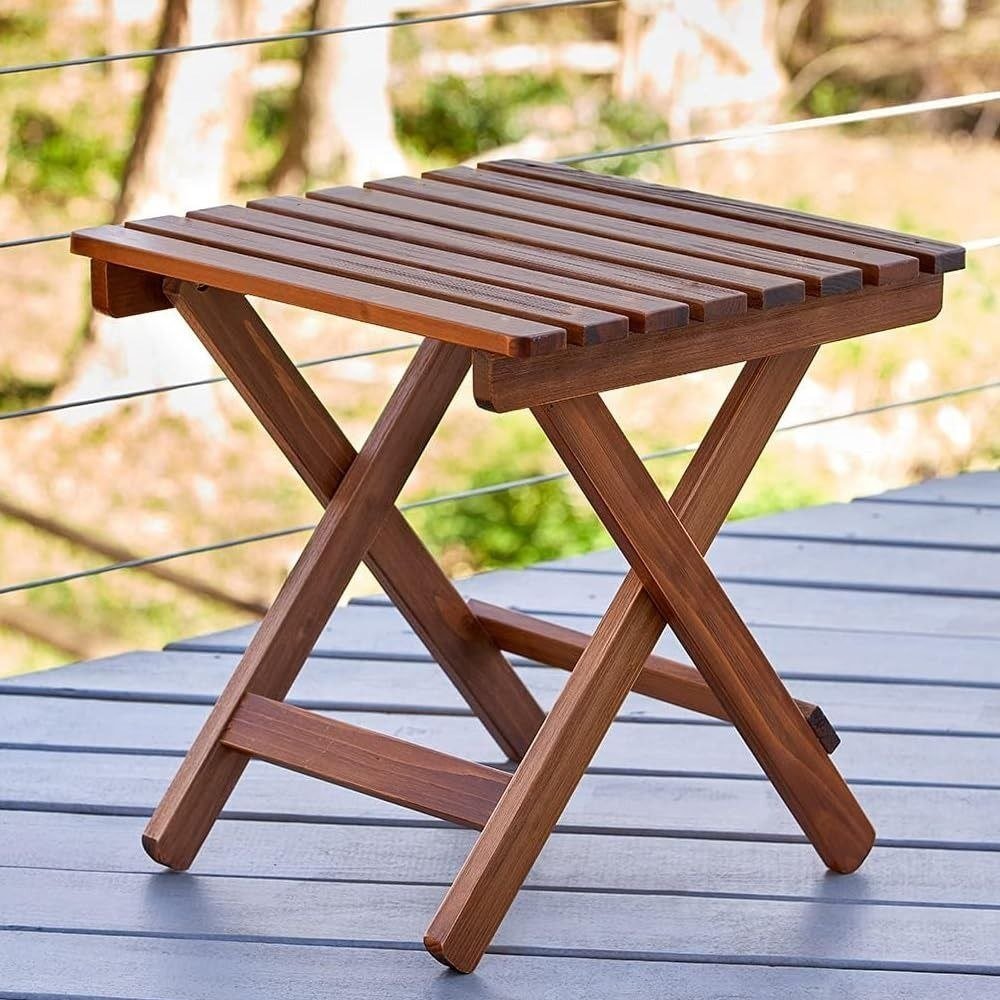 Handmade Wooden Outdoor Adirondack Natural Brown Foldable Coffee Table 299