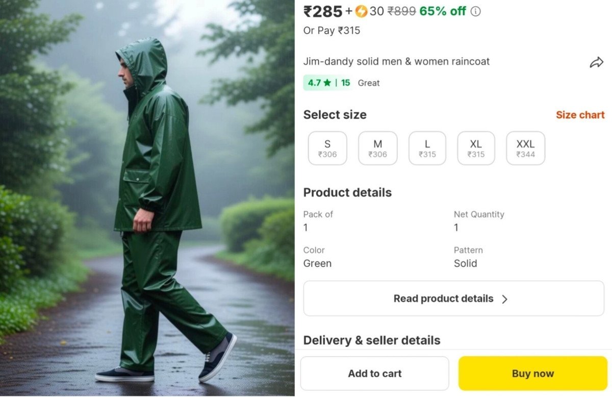 Men Women Raincoat At 306