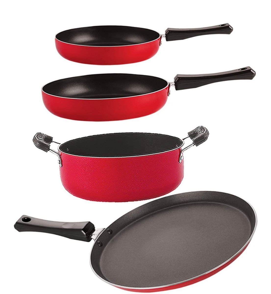 Nirlon Non Stick Premium Quality Aluminium Kitchenware Set Of 4 Pieces With