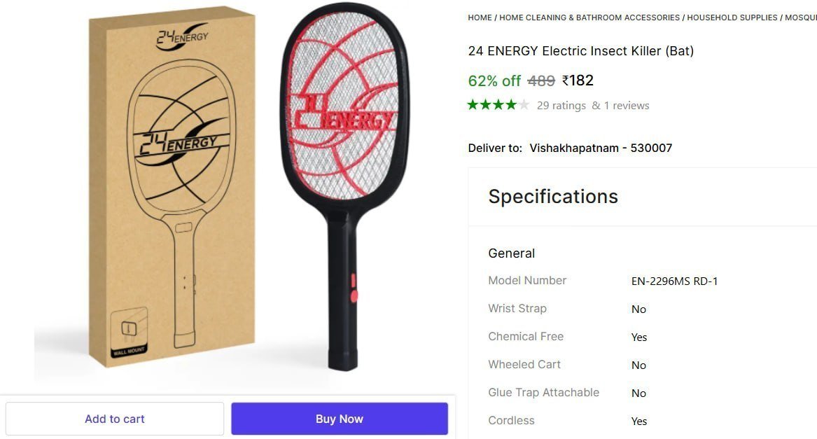 Electric Insect Killer (bat) 182