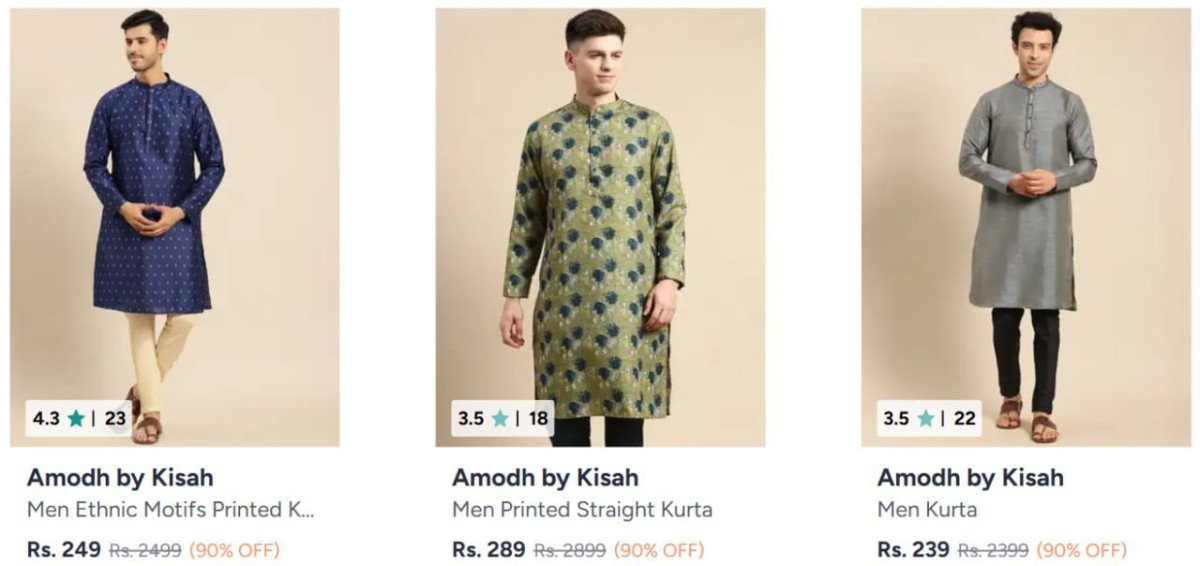 Mens Kurta Starts 249
