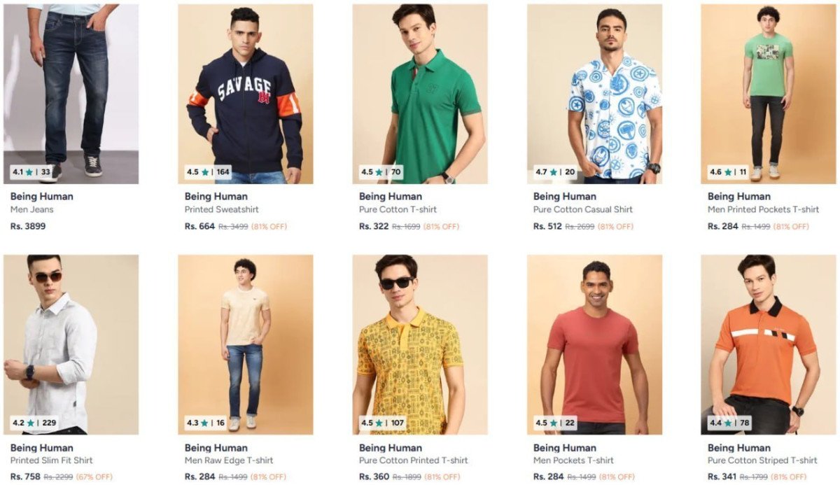 Myntra Loot 84 On Being Human Clothing