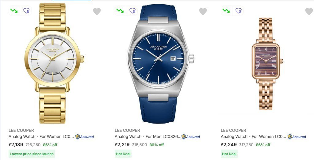 Flipkart 86 On Lee Cooper Wrist Watches Link