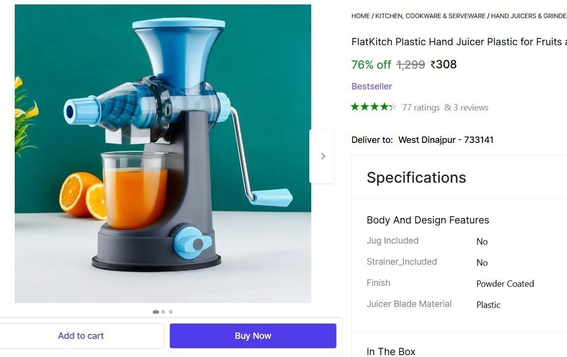 Steel Hand Juicer 308