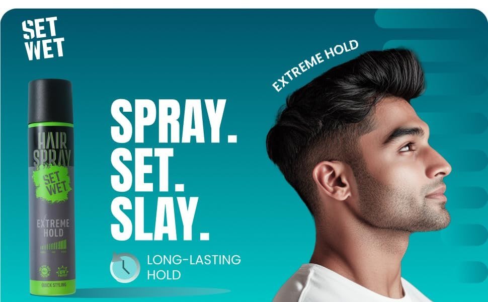 Set Wet Hair Spray For Men Extreme Hold 200ml