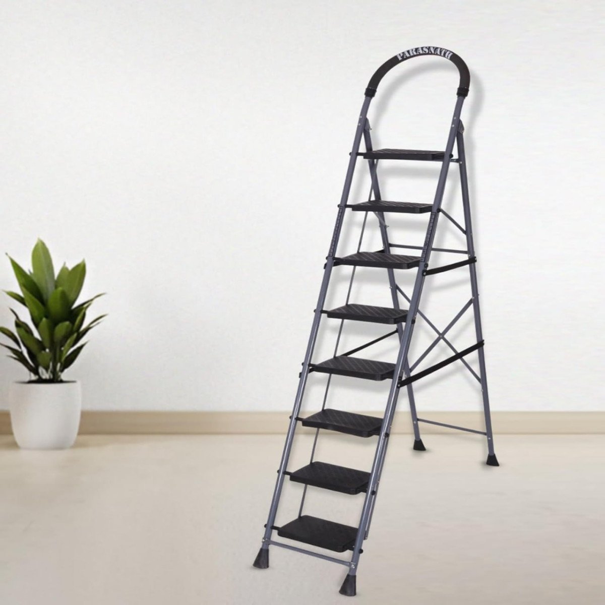 Parasnath 8-step Goup Steel Ladder Grey 3 560