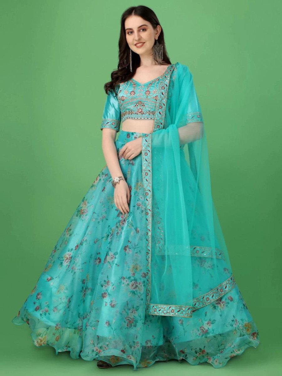 Trivety Printed Semi Stitched Lehenga Choli (