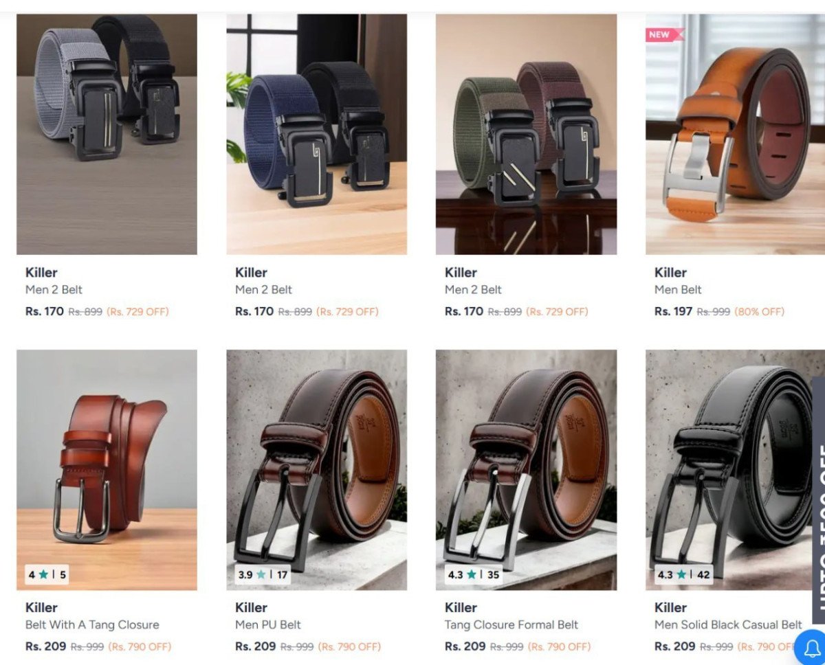 Looootkiller Belts 89 Starting From Rs 279 Myntra
