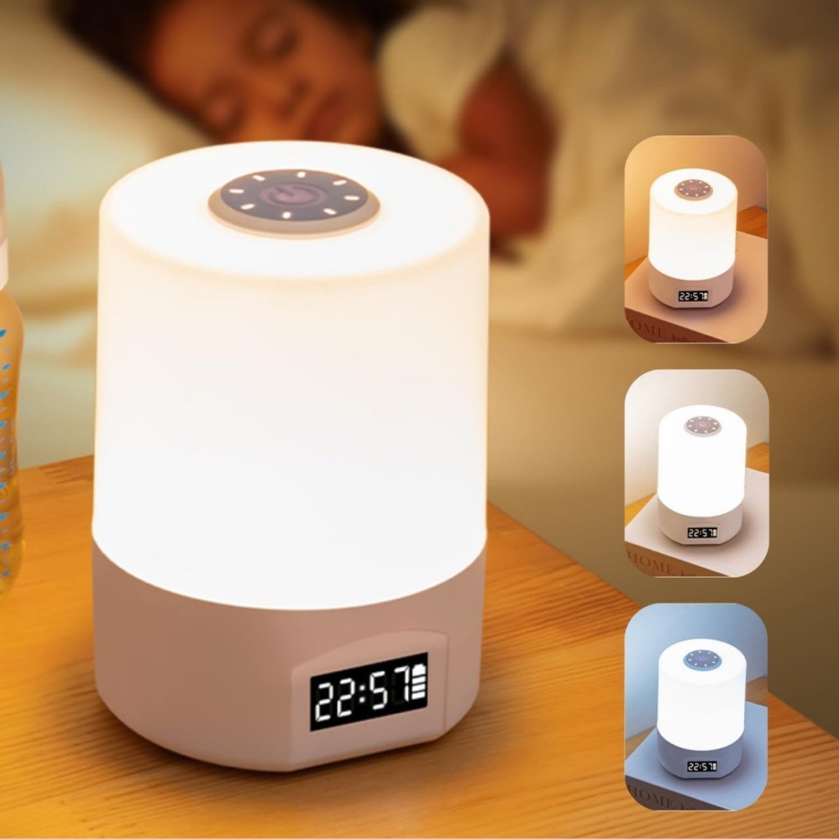 One94store Led Touch Table Lamp With Built-in Cloc