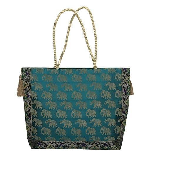 Designer Ethnic Handmade Brocade Silk Tote Bag For