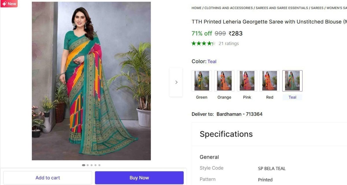 Leheria Georgette Saree With Unstitched Blouse 283