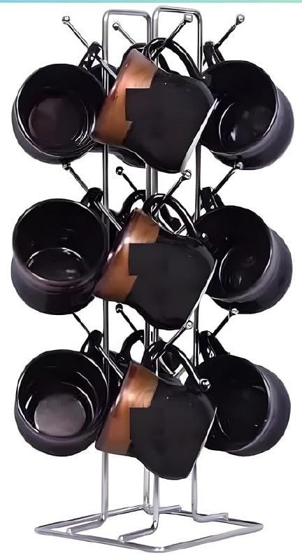 Silver Stainless Steel Tabletop Mount Cup Rack Han