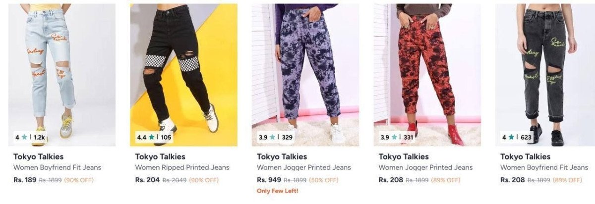Myntra Tokyo Talkies Women Jeans Starts 185