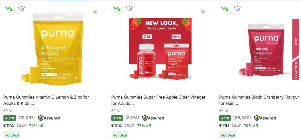 Flipkart 77 Purna Gummies From Rs 116link