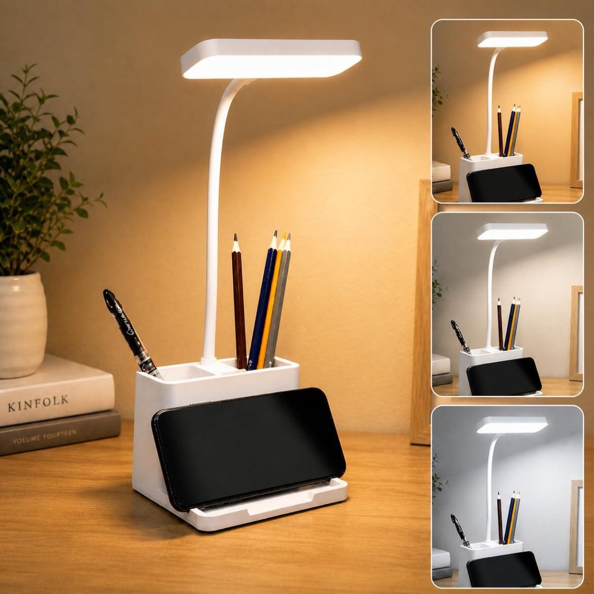 Flyngo Plastic 3 Color Mode Led Study Table Desk L
