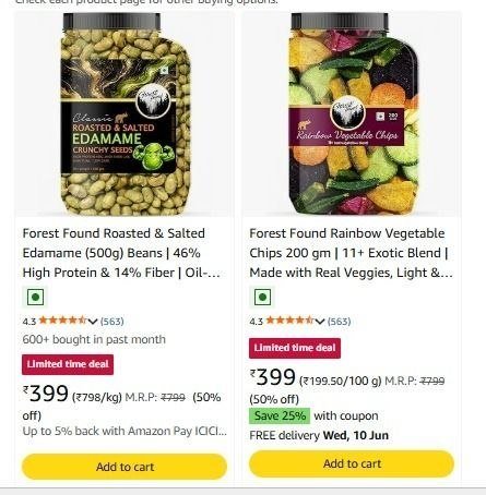 Amazon Grab 75 On Forest Found Healthy Snacks