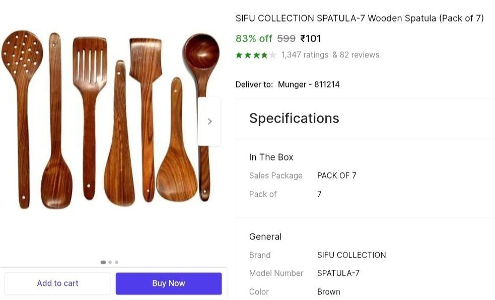 Set Of 7 Wooden Spatula 101
