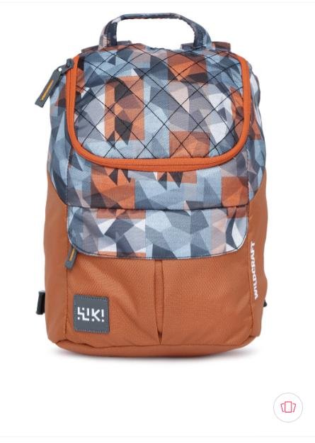 Wildcraft Women Orange Blue Graphic Backpack 389