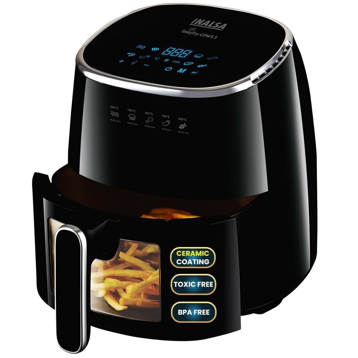 Inalsa Non-toxic Ceramic Coated Air Fryer 5 5