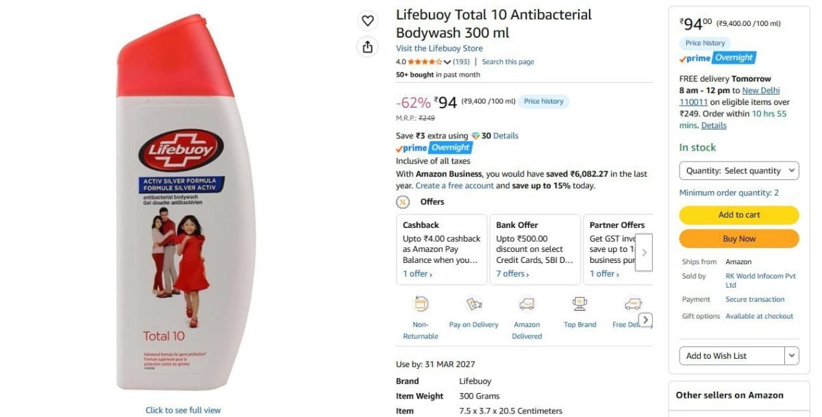 Lifebuoy Bodywash 300 Ml 94 Min 2 Buy