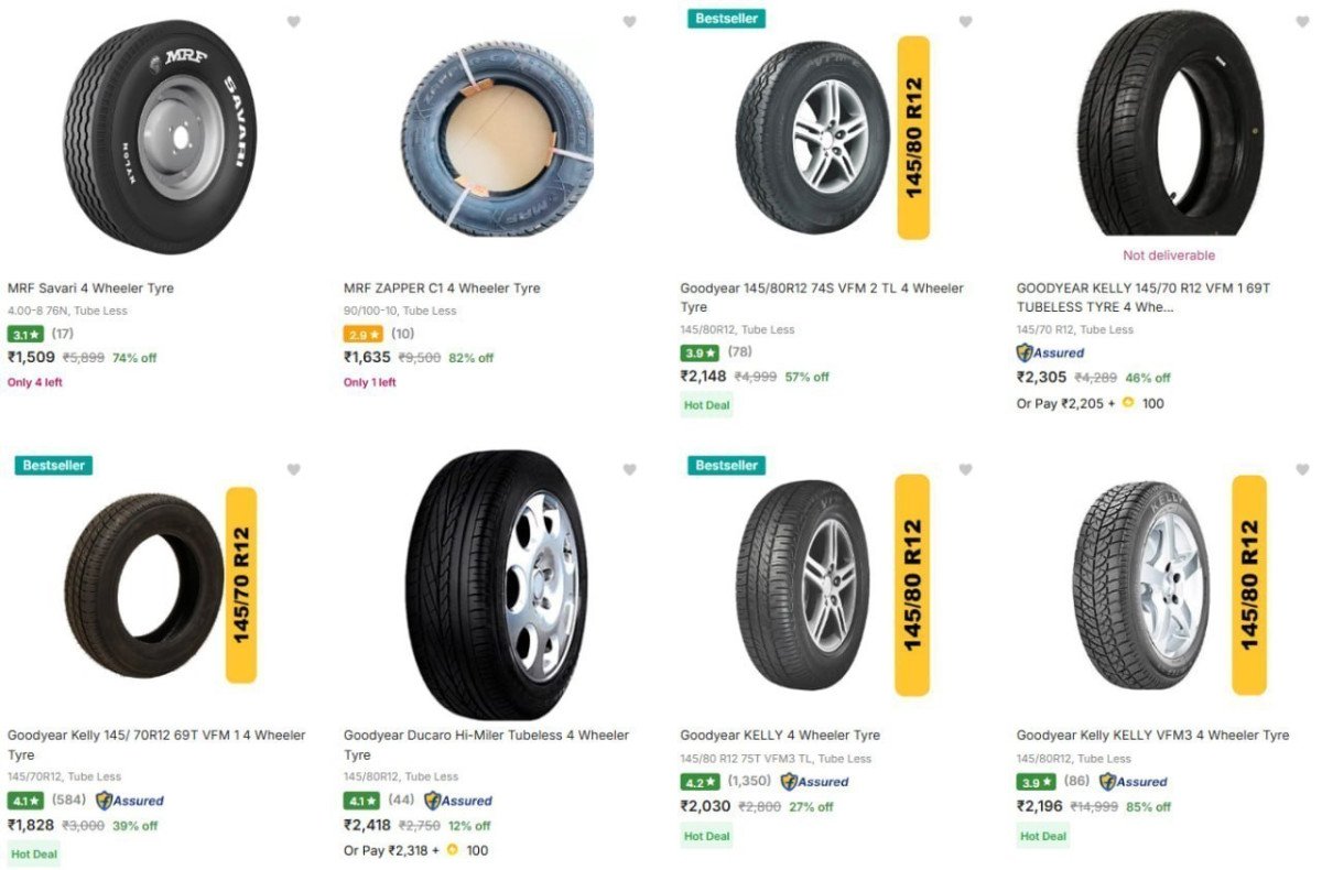 Grab Car Tyres Jk Tyres Ceat More From 1509 S