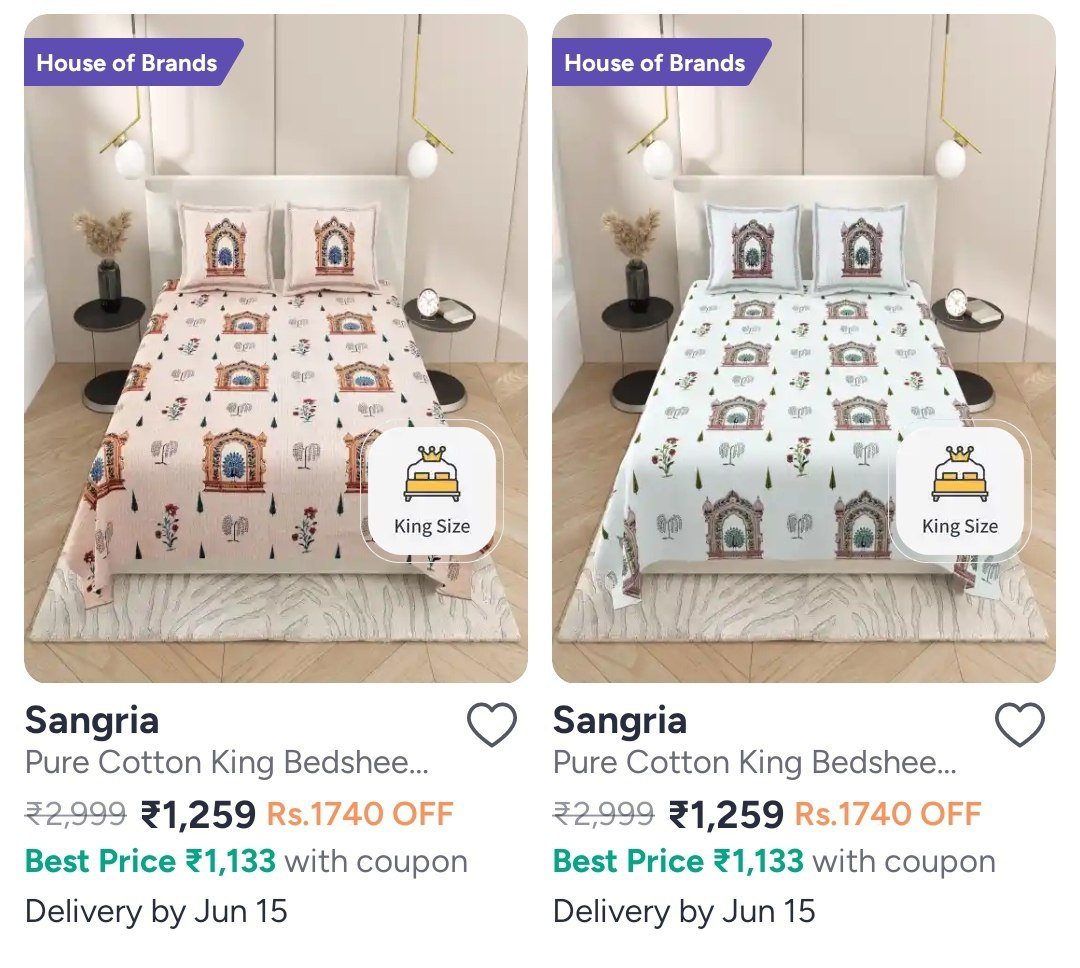 Myntra Pure Cotton Bedsheets Starting At 1259
