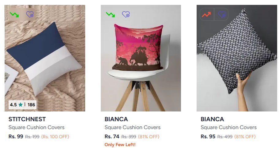 Myntra Cushion Covers Under 99