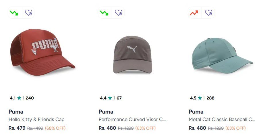Myntra 68 On Puma Cap Starting At 479link
