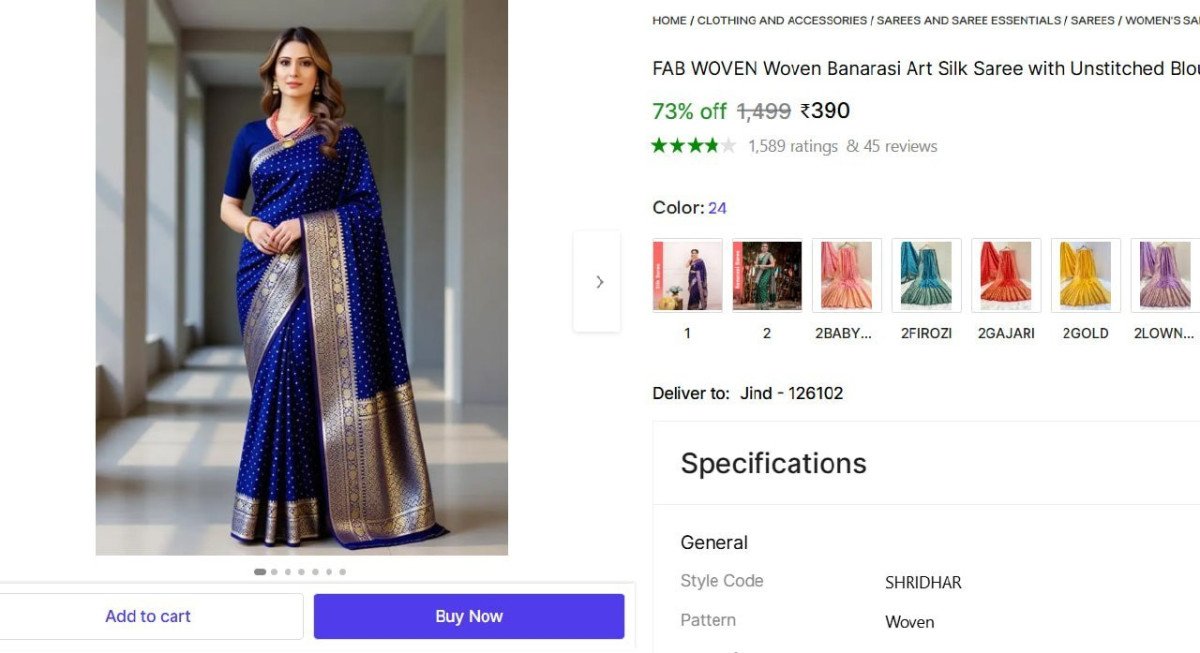 Woven Banarasi Art Silk Saree With Unstitched Blou