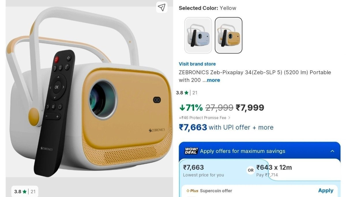 Zebronics Smart Projector At 7999