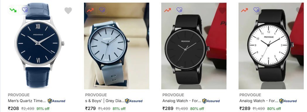 Flipkart 91 On Provogue Wrist Watches