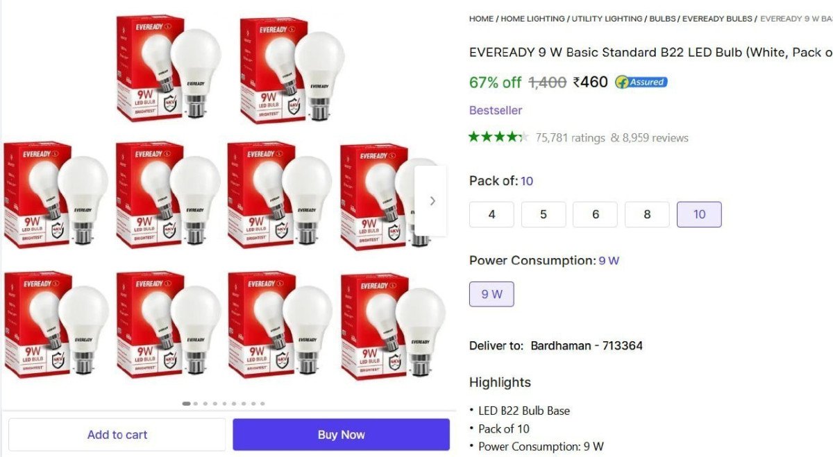 Eveready Led (10 Pcs) At 460