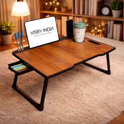 Foldable Laptop Table With Drawer And Cup Phone Pe