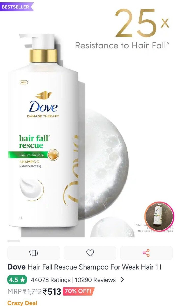 Mega Haircare Sale On Myntra Dove Hair Fall Rescue