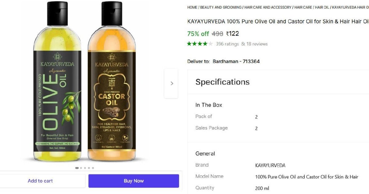 Olive Oil And Castor Oil For Skin Hair (200 Ml) 12