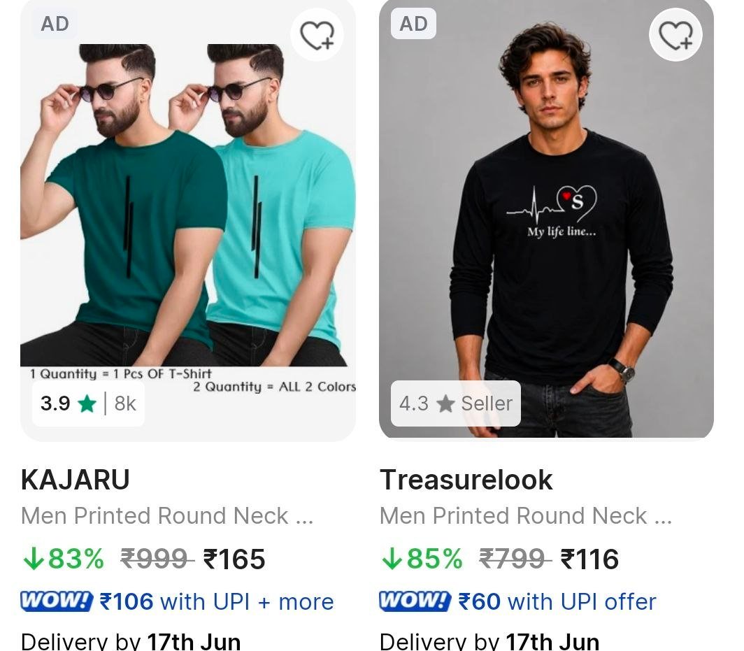 Flipkart T-shirts 116 Shop Now
