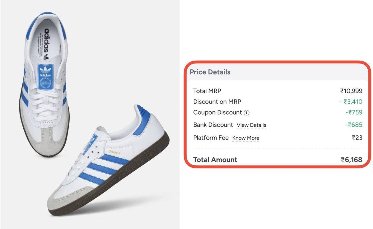 Myntra Loot Adidas Samba For 6 168 (effectively) P