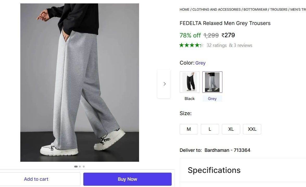 Relaxed Men S Grey Trousers 279