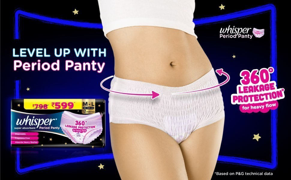 Whisper Super Absorbent Period Panty 12 M-l Pants 